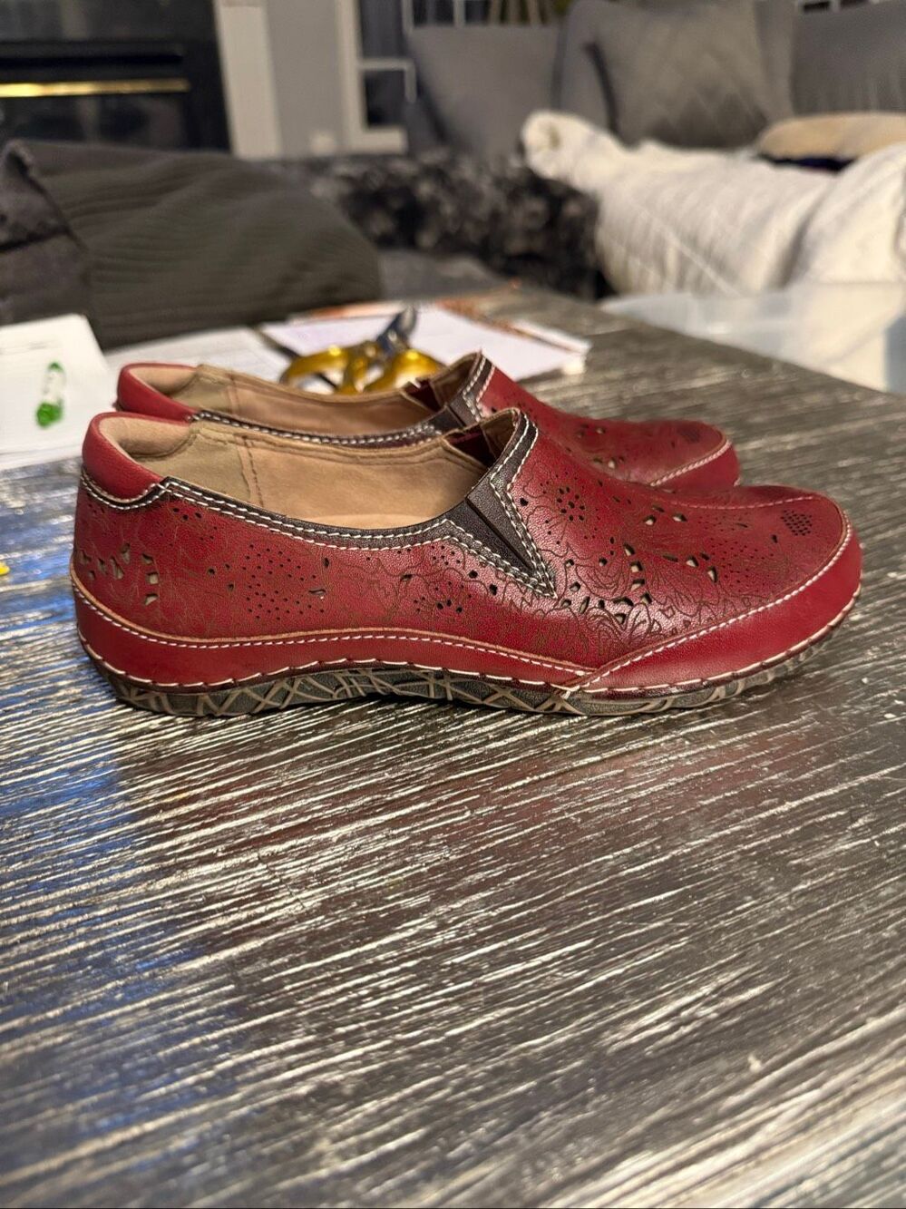 L’Artiste Spring Step Libora Ted Leather Perforated Loafers sz 35 or US 5 NWOB